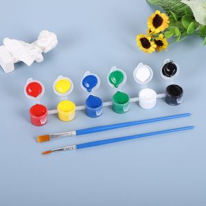 Ensemble de peinture miniature réutilisable, 12 couleurs, bandes de peinture acrylique avec 2 pinceaux, pots de peinture acrylique non toxiques - Product Image 3