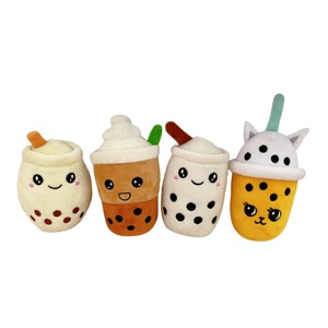 Juguete de peluche Boba Milk Tea Dog con chirriador para masticar y jugar - Product Image 1