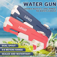 Pistolet à eau à double buse, jouets d'été en plein air tendance, bleu, vert, rose, capacité de 500 ml