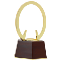 Vente en gros de trophée artisanal en métal doré Base en bois Coupe de la ligue en aluminium pour le championnat de matchs sportifs Trophées du Qatar Affaires
