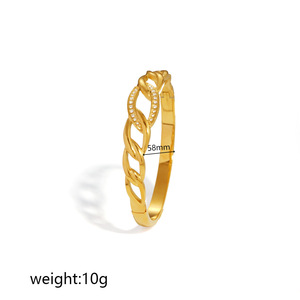 <span class=keywords><strong>Bracelet</strong></span> unisexe Z H en acier inoxydable étanche et inaltérable, entièrement serti de zircons, plaqué or 18 carats, avec breloque géométrique – Cadeau - Product Image 6