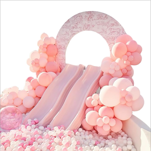 Trắng Trẻ Em Ngoài Trời Bóng Pit Hồ Bơi Với Double Side Trượt Lâu Đài Bơm Hơi Cho Bữa Tiệc Sinh Nhật - Product Image 4