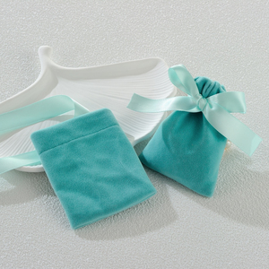 Logo Custom High Quality Thick Jewelry Cloth Perfume Craft Gift Packaging Velvet <b>Pouch</b> with Various Colors - Product Image 3