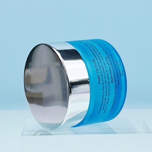 Tarro de vidrio esmerilado azul mate de 5ml, 10ml, 15ml, 20ml, 30ml, 50ml, 60ml, 100ml para cosméticos, crema hidratante para el cuidado de la piel, con tapa plateada. - Product Image 1
