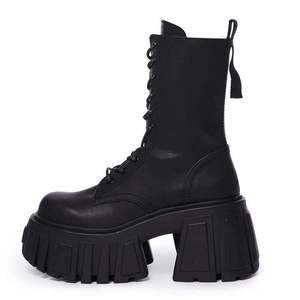 Botas Versátiles de Moda para Mujer, Plataforma de 10 cm, Estilo Británico, Punk, Cosplay, Botas de Combate - Product Image 1