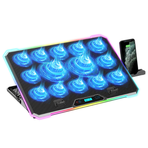 RGB máy tính xách tay Cooler LCD Màn hình máy tính xách tay làm mát Pad máy tính xách tay Cooler đứng với 13 người hâm mộ và 2 cổng USB - Product Image 3