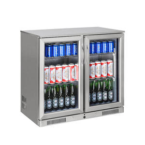 OEM 208L S/S 2 portes vitrées réfrigérateur à bière hôtel supermarché réfrigération équipement commercial réfrigérateur sous le comptoir bar - Product Image 1
