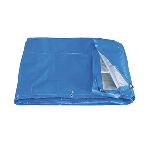 Outils, Construction et Emballage, Housse en polyéthylène robuste FERVI avec anneaux et bordures, bicolore gris-bleu - Product Image 1