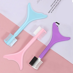 Brosse de contrôle des bords 3-en-1 personnalisée, brosse à sourcils, peigne à cheveux, outil de coiffage et de toilettage, marque privée - Product Image 4