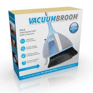 2-in-1Broom ile vakum hibrid ortadan kaldırır Dustpans süpürge dahili vakum pil gücü vakum süpürge