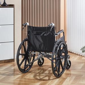 Silla de ruedas manual Aitelun de 24 pulgadas, plegable, de acero al carbono, ayuda de movilidad portátil para usuarios con discapacidad. - Product Image 2