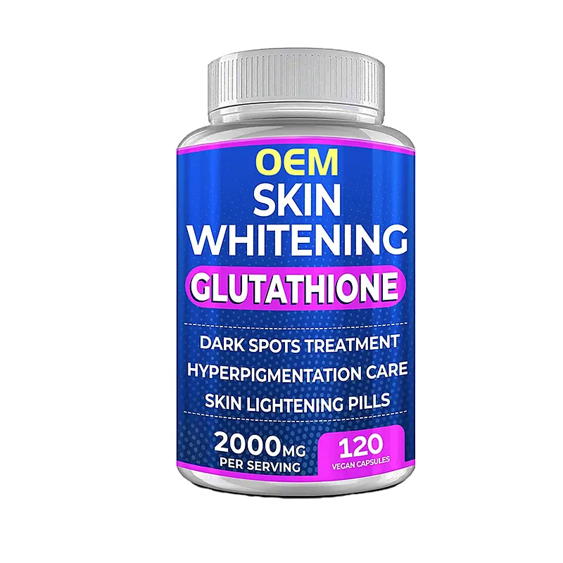 حار بيع L-glutathion 5000 G الحلال كبسولة جل لينة 5000Mg العناية مجموعة حبة الجلد L-الجلوتاثيون تبييض اللوحي