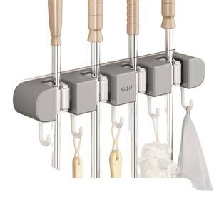 Support mural adhésif Suli pour balai et serpillière, sans perçage, pour salle de bain et cuisine - Product Image 2