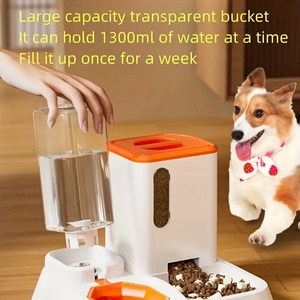 Otomatik akıllı çip USB <span class=keywords><strong>Pet</strong></span> besleyici büyük orta köpekler kediler için yeni tasarım PP yerçekimi dağıtıcı beyaz etiket köpek kedi maması su - Product Image 4