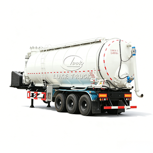 Camion semi-remorque à aspiration pneumatique à grand débit, citerne de transport de cendres sous vide de 40 m³ pour application en entrepôt de charbon - Product Image 1