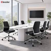 Chaise de bureau exécutive en cuir à dossier moyen, pivotante, réglable, ergonomique, pour professionnels et cadres