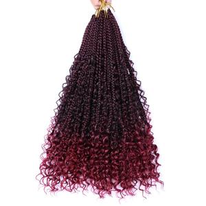 <span class=keywords><strong>Extension</strong></span> per trecce in fibra resistente al calore, 20 pollici, 3x Messy Box Braids, stile africano americano, <span class=keywords><strong>con</strong></span> attacco a uncinetto per donna - Product Image 6