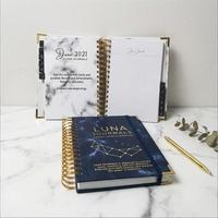 Agenda personnalisé à spirale, classeur, agenda budgétaire marbré, impression CMYK mensuelle, boîte cadeau
