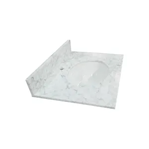 Заводская цена, белый мраморный столик с раковиной для ванной комнаты