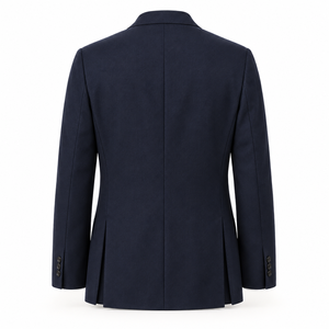 Blazer Cruzado Personalizado para Hombre, Solapa de Pico, Azul Marino, Chaqueta de Traje Formal de Negocios, Venta al por Mayor OEM ODM - Product Image 2