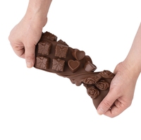 Moule en silicone 3D marron chocolat pour cadeaux, 1 pièce, pour savon DIY, biscuits, outils de pâtisserie, résistant à la chaleur, écologique, réutilisable, facile à utiliser