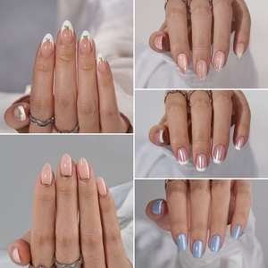 Ongles à presser personnalisés en amande courte blanche, marque privée, vente en gros, faux ongles artificiels, ongles à presser en gel souple de haute qualité - Product Image 6