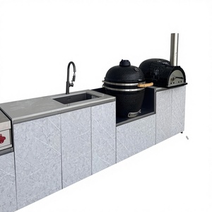 Ensemble de <span class=keywords><strong>cuisine</strong></span> moderne en acier inoxydable, <span class=keywords><strong>cuisine</strong></span> extérieure, ensemble modulaire, <span class=keywords><strong>four</strong></span> de camping de luxe, appareils électroménagers, îlot de jardin, cadre de barbecue - Product Image 1