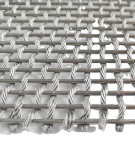 Revêtement Métallique <span class=keywords><strong>D</strong></span>écoratif en Acier Inoxydable Tressé à Double Texture, Maille Ornamentale en Fil Torsadé, Finition Argent Brossé Mat pour Extérieur - Product Image 4