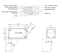 Capteur de déplacement laser SUENW RS485 200 mm, capteur de mesure de distance à faisceau laser avec image CMOS