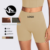 Short cycliste de yoga taille haute, sans couture avant, effet push-up, style occidental, pour la gym, vente en gros directe usine