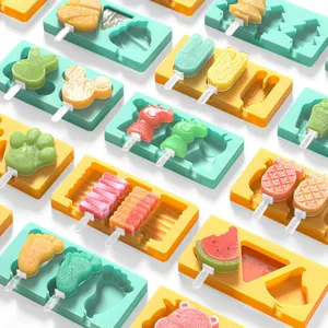 Factory Hot Selling New Design Wholesale Multiple Cute Shapes Ice Cream Machine Popsicle Mold Silicone Popsicle Mold