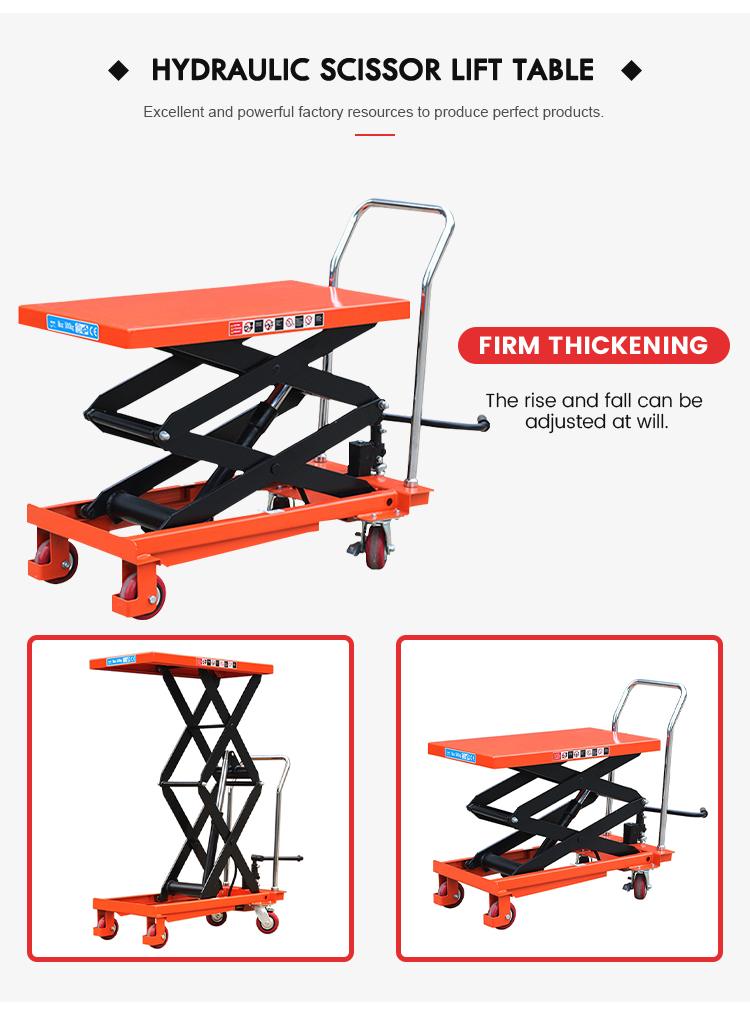CE Portable 500KG Mobile Hydraulic Lifting Table Miniature Scissor Lift Table