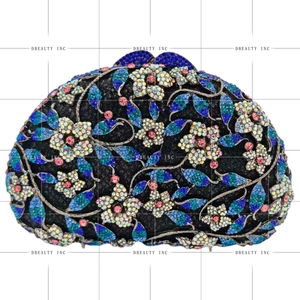 Exquisite Floral Rhihinestones Wedding Clutch Purse for Women Sparkling Crystals Evening <b>Bag</b> Shiny for Gathering Cocktail Prom - Product Image 3