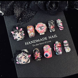 Venta al por mayor hecho a mano diseño personalizado prensa en las uñas 10 piezas 3D francés lujo uñas postizas <span class=keywords><strong>Gel</strong></span> suave reutilizable uñas artificiales - Product Image 5
