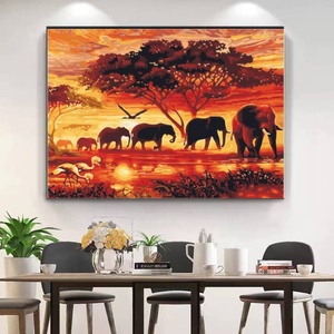 Pintura por Números al por Mayor, Pintura Acrílica de Alta Calidad sobre Lienzo, Pintura por Números de Animales / Paisajes al Atardecer - Product Image 4
