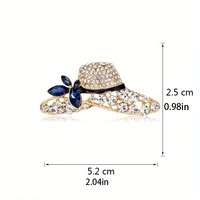 Bros mewah topi berlian imitasi Vintage untuk wanita topi jerami klasik bros tetesan minyak Pin pakaian Aksesori setelan korsase