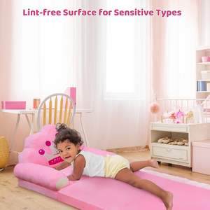 Okul ve yatak odası süslemeleri için bebekler için pembe taç tasarım katlanabilir peluş karikatür çekyat - Product Image 3