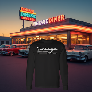 T-shirt vintage classica del 1957 a maniche lunghe, regalo per il 68° compleanno - Product Image 3