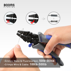 Alicates de crimpado Booms Fishing CP4 de acero con alto contenido de carbono, agarre ergonómico, palanca que ahorra esfuerzo, color azul, incluye tubo a juego - Product Image 4