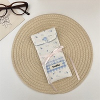 Étui à lunettes en tissu personnalisé certifié Global Recycled Standard, sac de rangement portable pour lunettes, adapté à une utilisation quotidienne