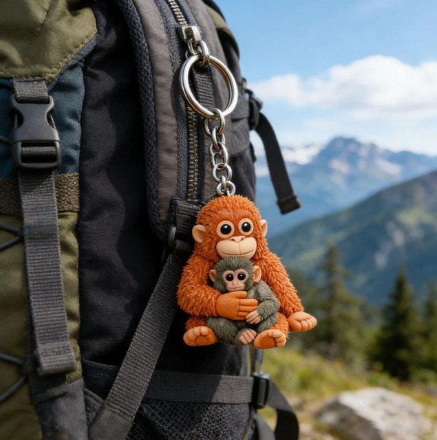 Wholesale Protect Punch the Monkey Acrylic Keychain, Viral Monkey Meme Bag Charm, Bulk Funny Internet Meme Accessories