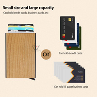 Casing kartu kayu kenari tempat kartu Rosewood bisnis kotak kartu cendana dompet penyimpanan kayu Maple ceri tempat kartu kayu bambu