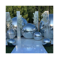 Grande boule miroir géante en argent métallique lisse, boule gonflable en PVC décorative, mariage, Noël, Ramadan, fêtes, école, Diwali