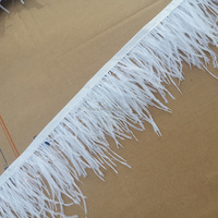 Frange de plumes d'autruche en gros 8-10cm, garniture de plumes blanches, tissu en dentelle de plumes colorées pour vêtements, bricolage et décoration de mariage
