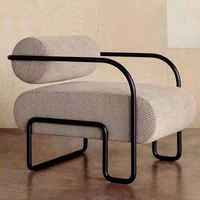 Meubles de salon modernes, canapé rembourré, fauteuil de détente, design avec structure en bois, fauteuil de lecture relaxant, fauteuils d'appoint en velours
