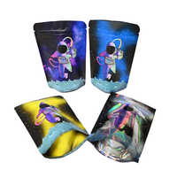 Emballage personnalisé, sac sous vide holographique, logo personnalisé imprimé, fermeture éclair noire, scellé au laser, anti-odeur, 3,5 g, Mylar, chips de pommes de terre, sucre