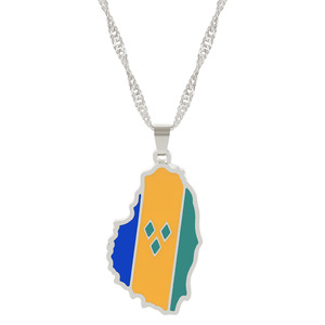 Collier avec drapeau de carte de 30 pays, afrique, guinée, Ghana, Liberia, sous-marine, jamaïque, afrique du sud, Congo, pendentif, nouvelle collection - Product Image 6