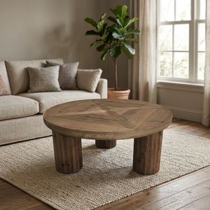 Mesa de Centro de Madera Tallada Grande, Portátil, Duradera, Decorativa, Estilo Rústico Vintage, para Sala de Estar, Muebles para el Hogar, Fácil de Transportar - Product Image 3