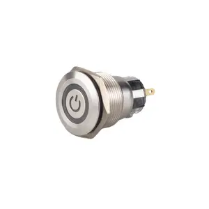 LVBO 22mm metal switch button waterproof stainless steel rust proof manual switch with light