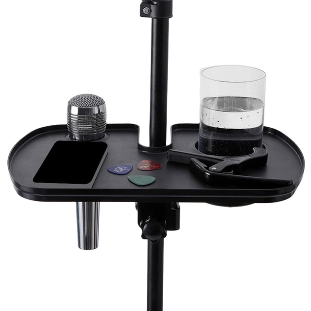 Microphone Stand Tray Live Sound Card Tray Clamp-on  Drink Holder Plastic Microphone Holder Tray Can Rack Stand